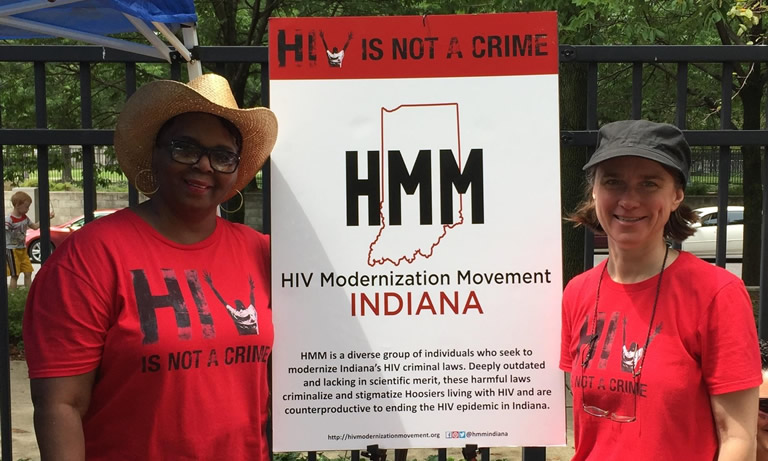 Long Term HIV Survivors and HIV Modernization Movement Advocates - Michelle Harris from Fort Wayne Indiana and IUPUI Professor Carrie Foote. Image courtesy of Prof. Foote.